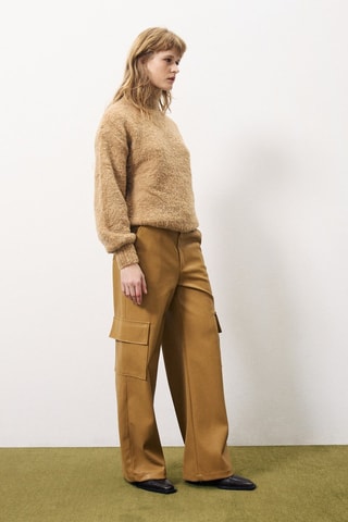 Pantalon droit taille haute Cyra - Camel
