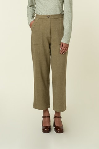 Pantalon taille haute Pelly - Vert olive