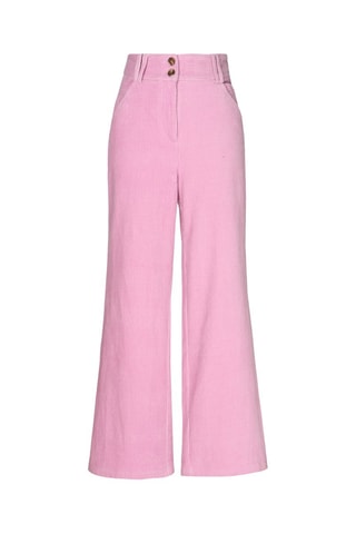 Pantalon en velours taille haute Yiwen - Rose