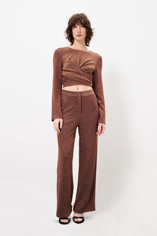 Pantalon droit taille haute Aimeline - Bordeaux