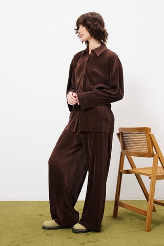 Pantalon plissé Adema - Marron foncé