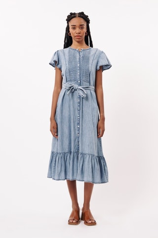 Robe chemise en jean Nolene - Ciel