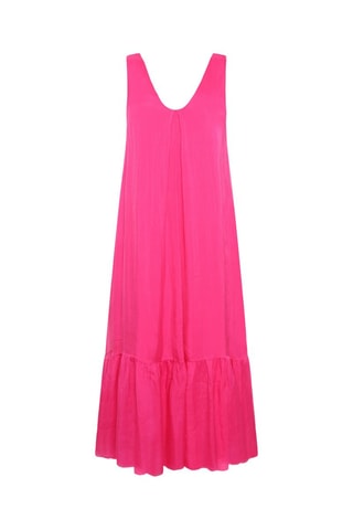 Robe longue en soie Lynda - Fuchsia