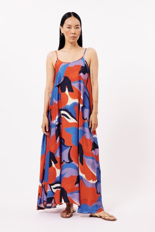 Robe longue Aria - Rouge et violet