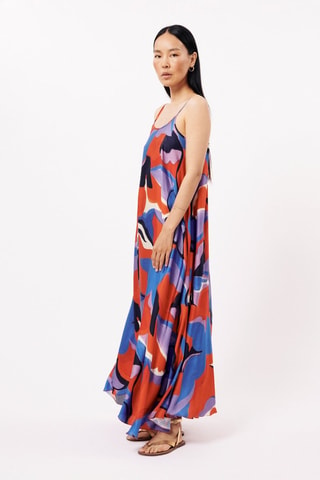 Robe longue Aria - Rouge et violet