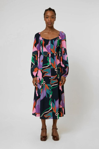 Robe chemise Jenine - Noir et violet