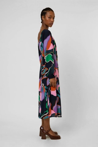 Robe chemise Jenine - Noir et violet
