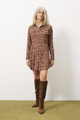 Robe chemise Caron - Marron et beige