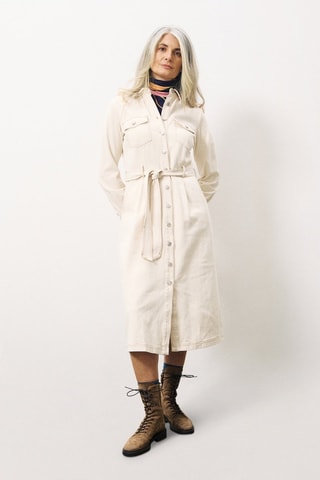 Robe chemise en jean Clotilda - Ecru