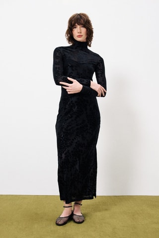 Robe longue en velours Edese - Noir