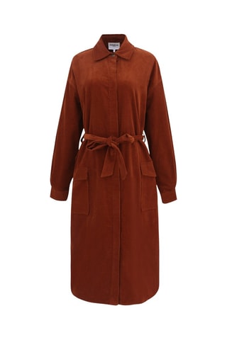 Robe chemise en velours Aiko - Marron