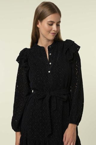 Robe patineuse en dentelle Charleene - Noir