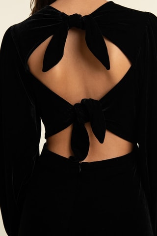 Robe midi en velours Galane - Noir