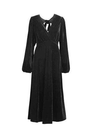 Robe midi en velours Galane - Noir