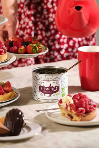 Té White Berries ecológico - Frutos rojos - Lata de metal - 90 g