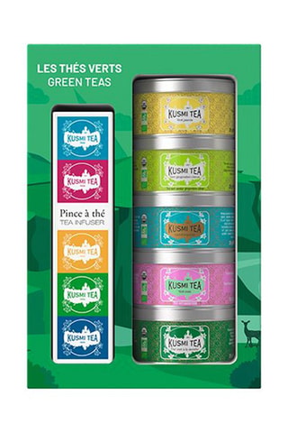 Surtido Les Thés Verts ecológico - 5 latas de 20 g y una pinza de té