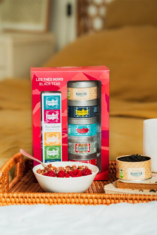 Surtido Les Thés Noirs ecológico - 5 latas de 20 g y una pinza de té