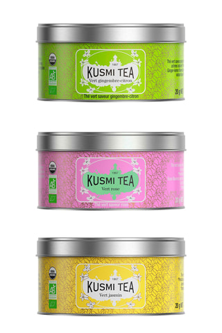 Surtido de tés ecológicos - Té verde rosa, té verde jazmín y té verde jengibre-limón - 2 x 20 g