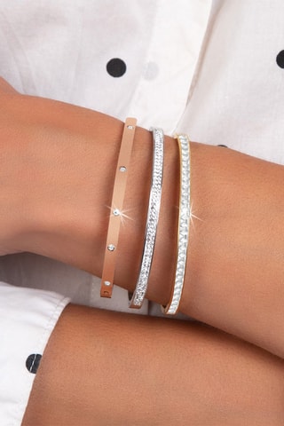 3 bracelets dorés à l'or fin jaune et rose