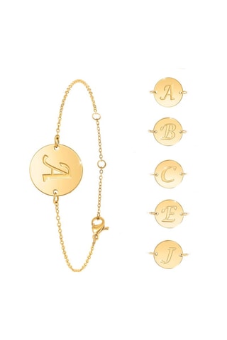 Bracelet - 
Doré - Lettre au choix