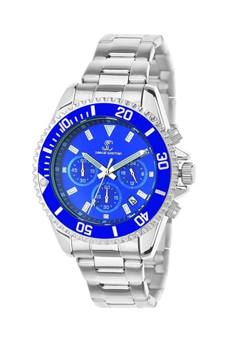 Montre à quartz - Chronographe - Argenté