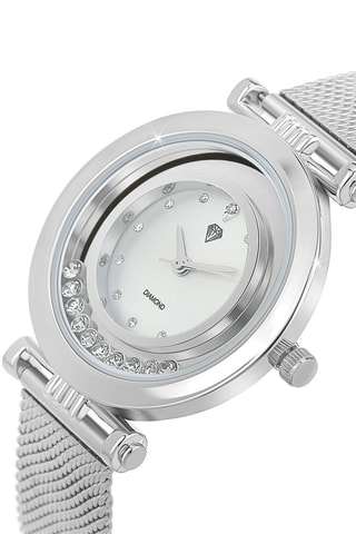 Montre à quartz en diamant - Argenté