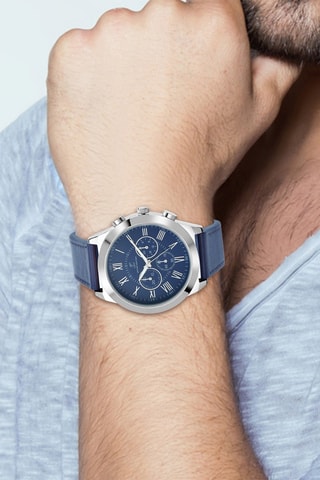 Montre à quartz en cuir Pascal Szerman - Bleu