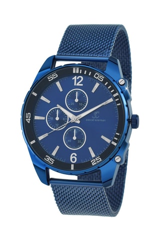 Montre à quartz en métal - Chronographe - Bleu