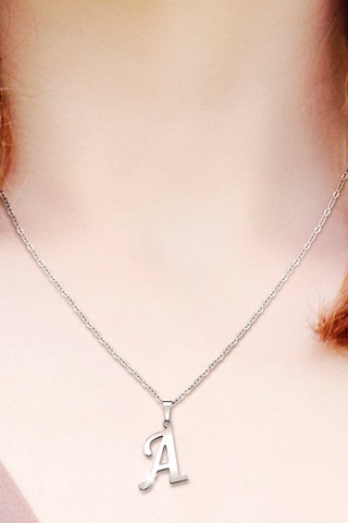Collier - Argenté - Lettre au choix