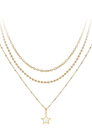 Collier triple rang - Doré