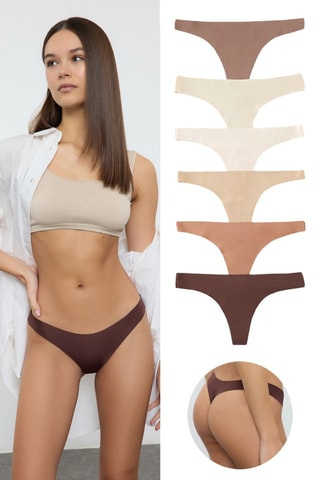 6 tangas - Beige