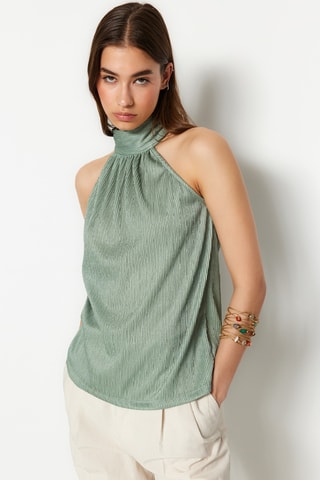 Blusa regular senza maniche - Verde chiaro