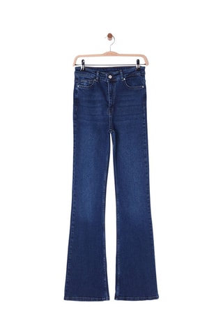 Jeans flare a vita alta - Blu
