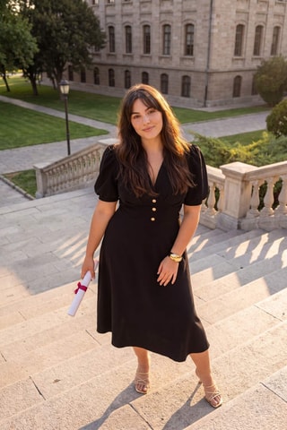 Vestido midi - Negro