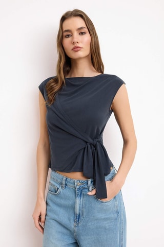 Blusa senza maniche - Grigio scuro