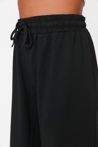Pantaloni wide legs a vita alta - Nero