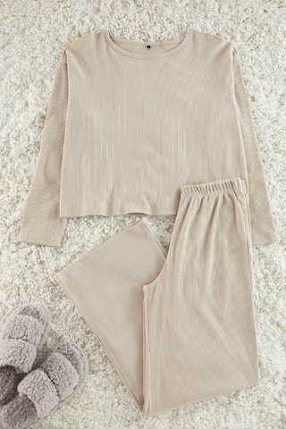 Top e pantaloni relaxed - Beige