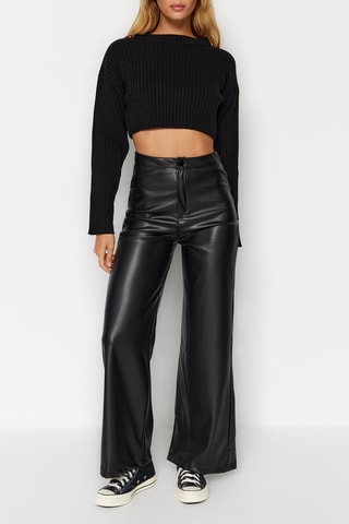 Pantaloni wide legs - Nero