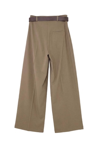 Pantalon wide legs - Marron clair