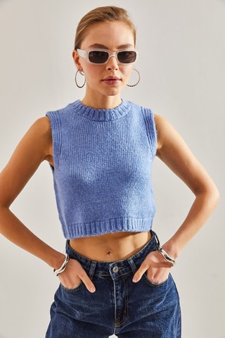 Maglia corta senza maniche - Blu
