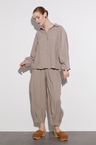 Camisa oversize y pantalón ancho - Marrón claro