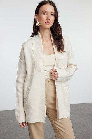 Cardigan oversize - Ecrù - Bianco