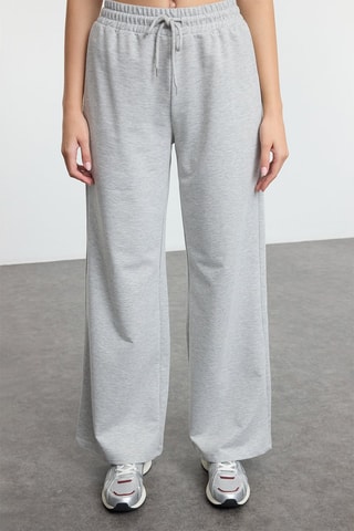 Pantaloni wide legs a vita alta - Grigio