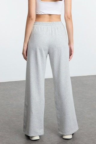 Pantaloni wide legs a vita alta - Grigio