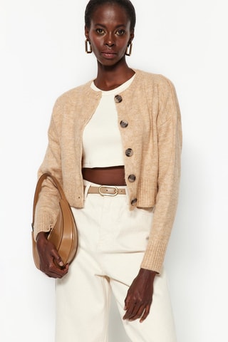 Cardigan - Grigio - Beige