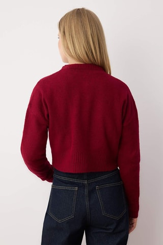 Cardigan - Grigio - Rosso