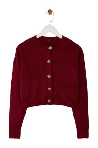 Cardigan - Grigio - Rosso