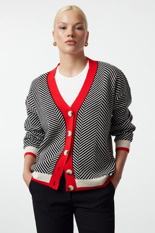 Gilet oversize - Rouge, noir et blanc