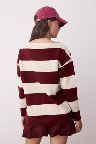 Pull oversize - Blanc et rouge