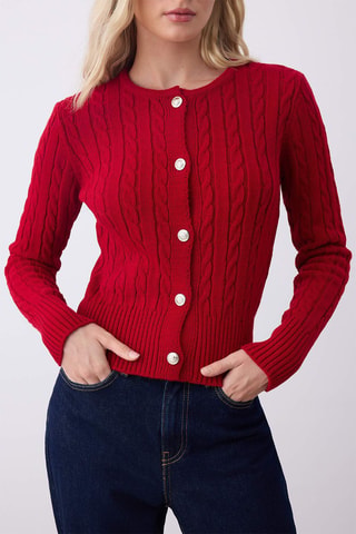 2 cardigan - Bianco e rosso - Bianco e rosso